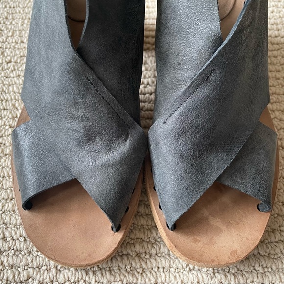OFFICINE CREATIVE Leather Cross Strap Sandals in Grey Size 6.5 | IT 36.5 - Picture 5 of 14